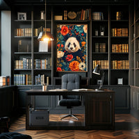 Panda in Bloom: Artistic Harmony Animal Poster