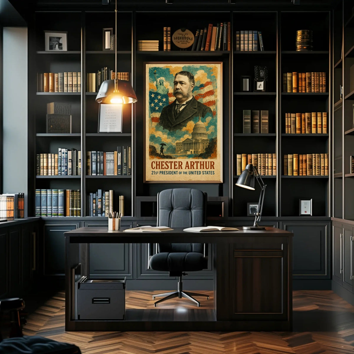 Chester A. Arthur 21st President of the United States Layered Digital Collage Poster