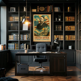 Chester A. Arthur 21st President of the United States Layered Digital Collage Poster