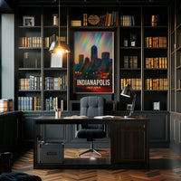Indianapolis Skyline Cityscape Travel Inspiration Photography Realism Urban Dream Poster