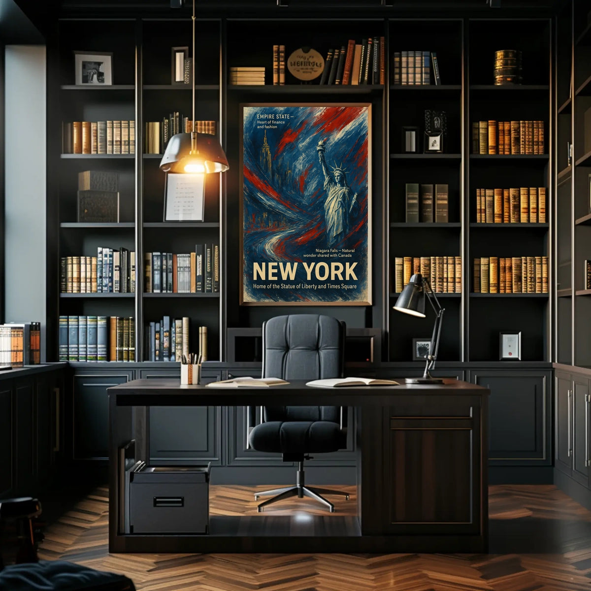 New York Empire State Skyline Poster Modern Wall Art