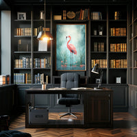 Flamingo In The Rain Poster