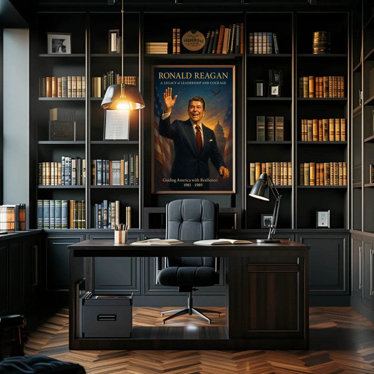 Ronald Reagan Vintage Patriotic Leadership Poster Art