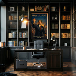 Ronald Reagan Vintage Patriotic Leadership Poster Art