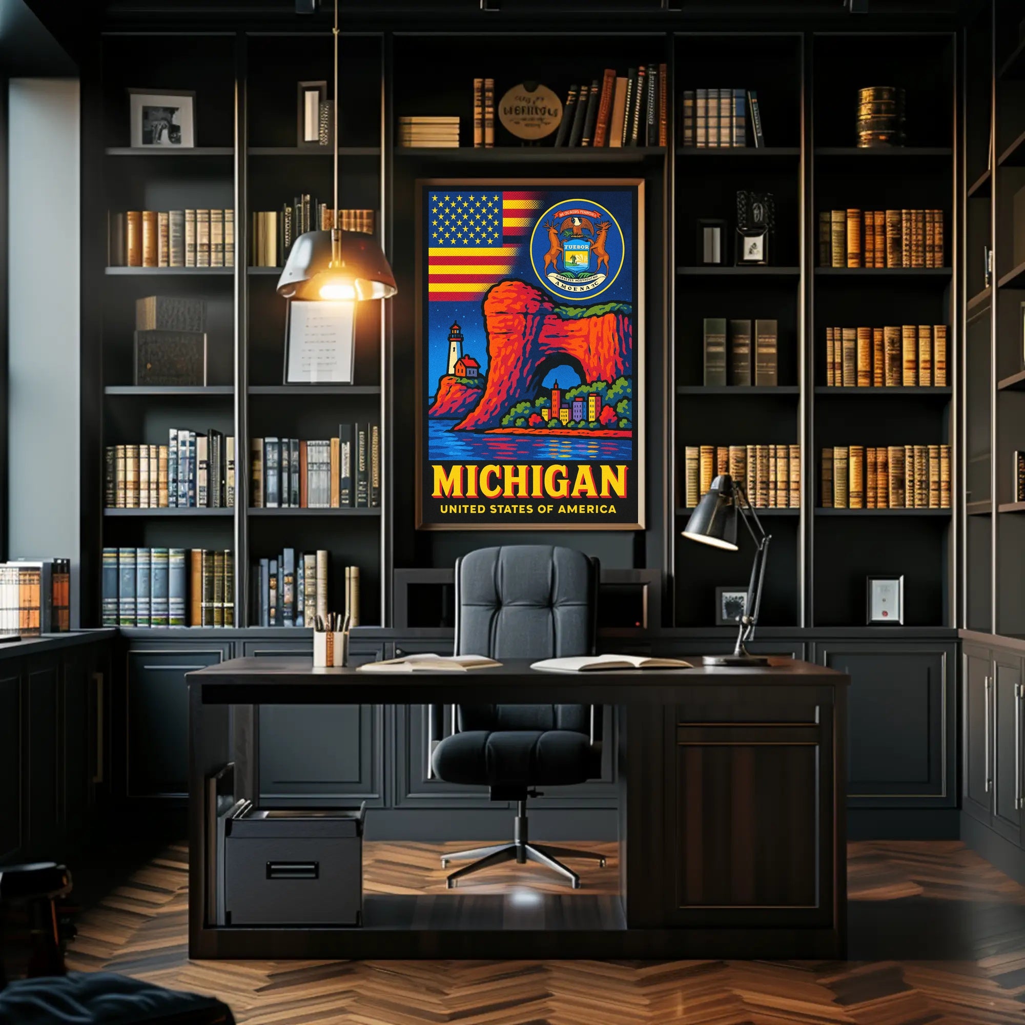 Michigan United States of America Poster PosterGoat