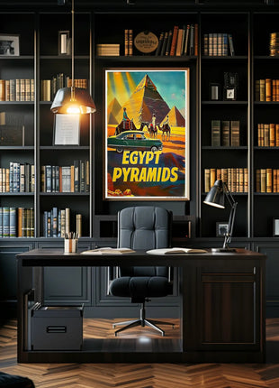 Iconic Pyramids of Egypt Vintage Travel Poster