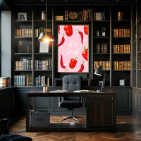 Spicy Peppers Illustration: Abstract Artistic Poster PosterGoat