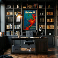 Hawaii Volcano Adventure: Vibrant Tropical Art Poster