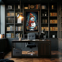 Festive Snowman In Winter Wonderland Poster