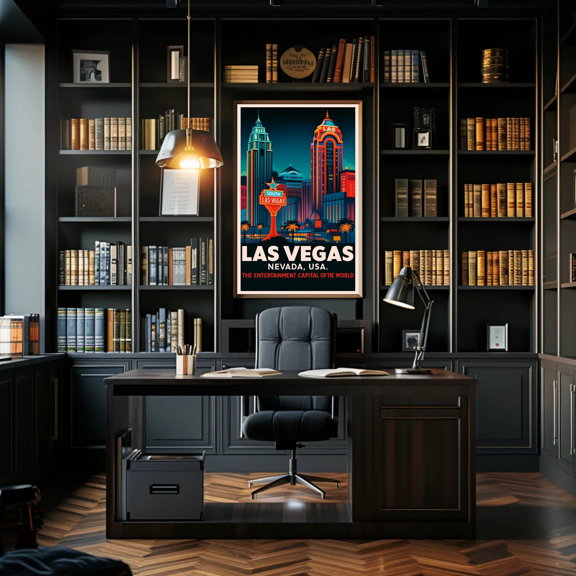 Las Vegas The Entertainment Capital Poster PosterGoat