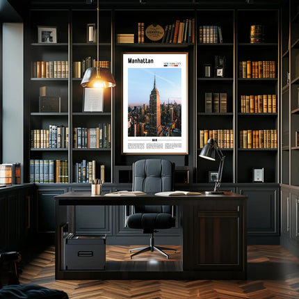 Manhattan Skyline Empire State Building Travel Poster