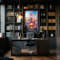 Neon Cityscape Poster