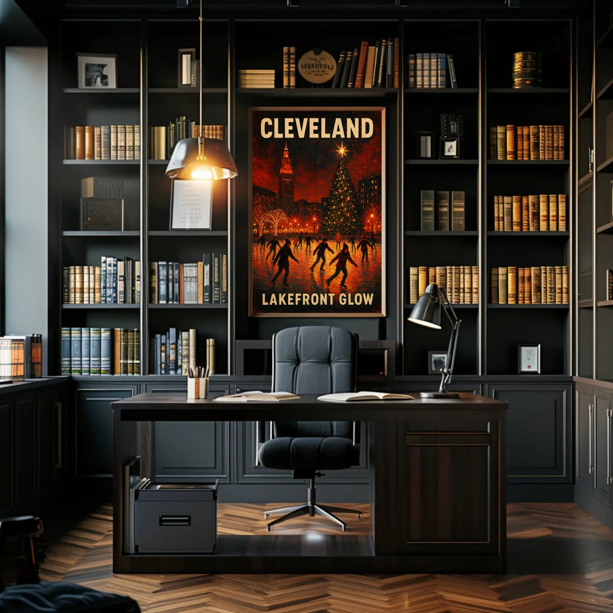 Cleveland Lakefront Glow Poster