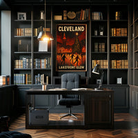 Cleveland Lakefront Glow Poster