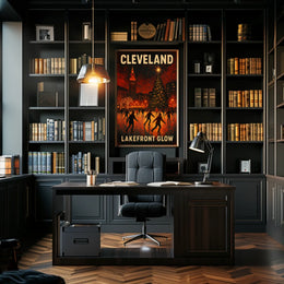 Cleveland Lakefront Glow Poster