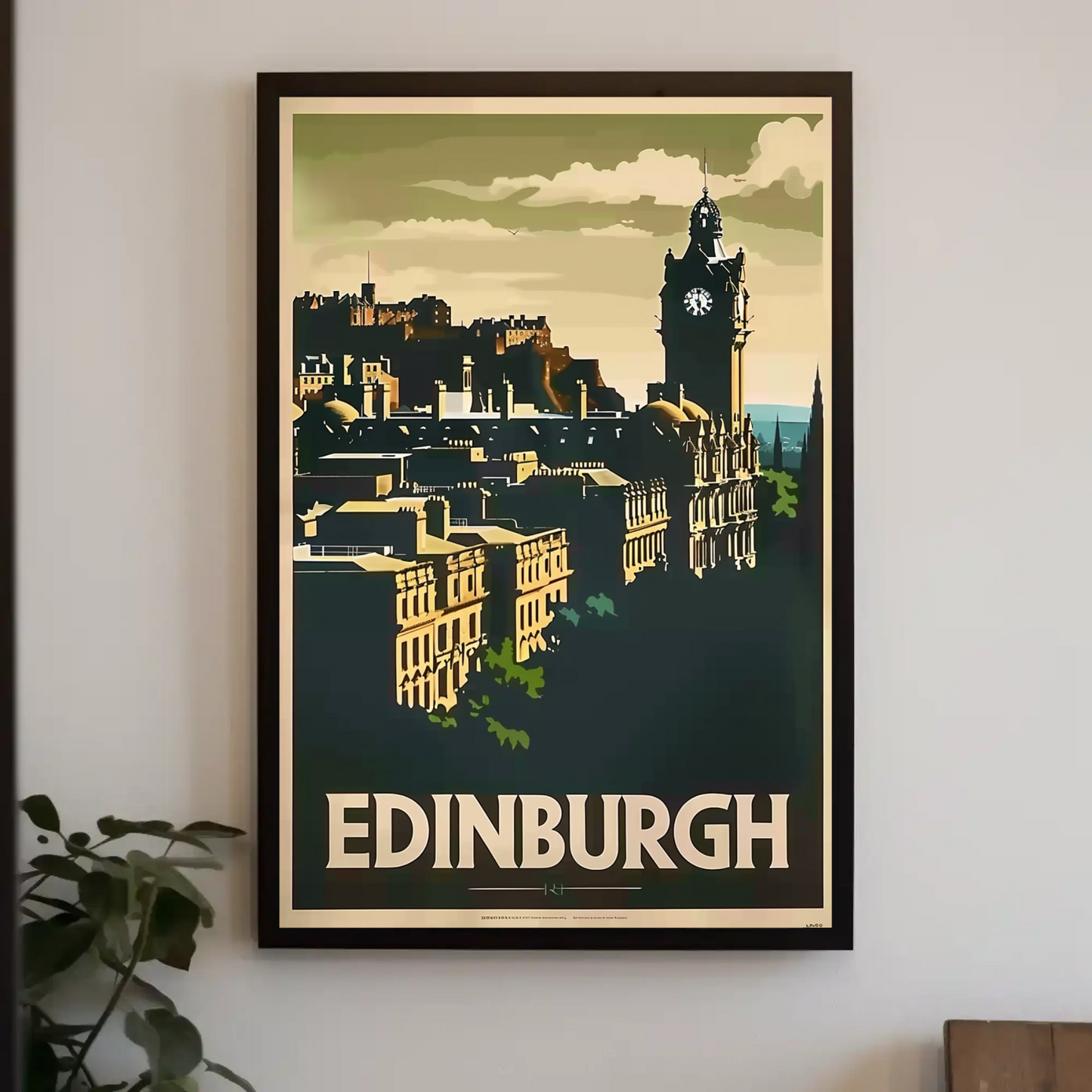 Edinburgh, Scotland Vintage Style Poster