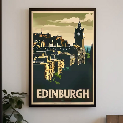 Edinburgh, Scotland Vintage Style Poster