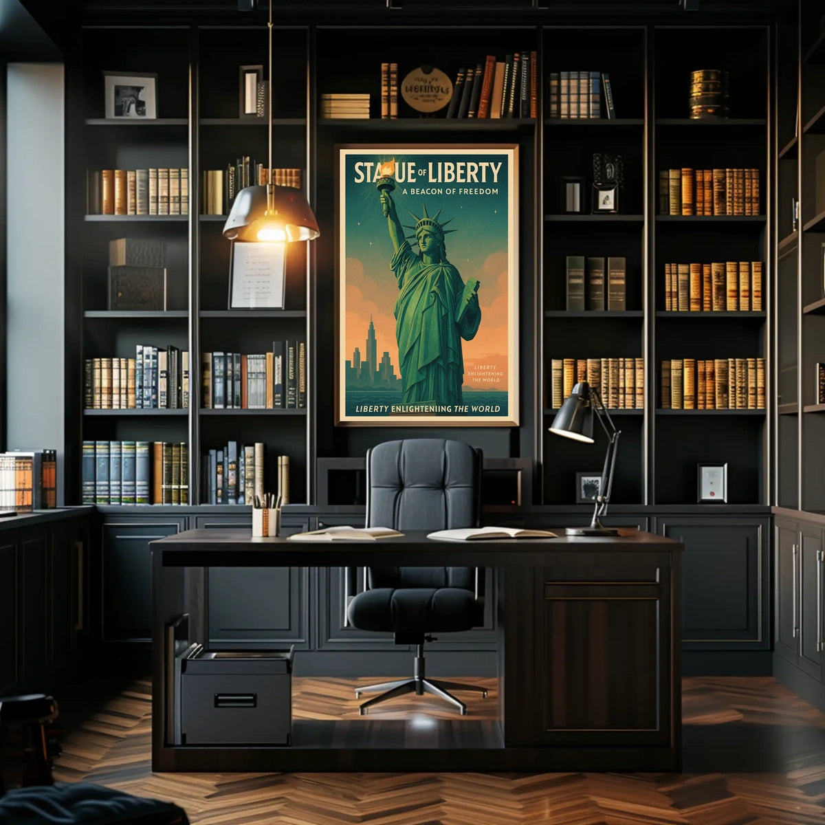 Statue Of Liberty NYC Travel Poster Vintage Wall Art