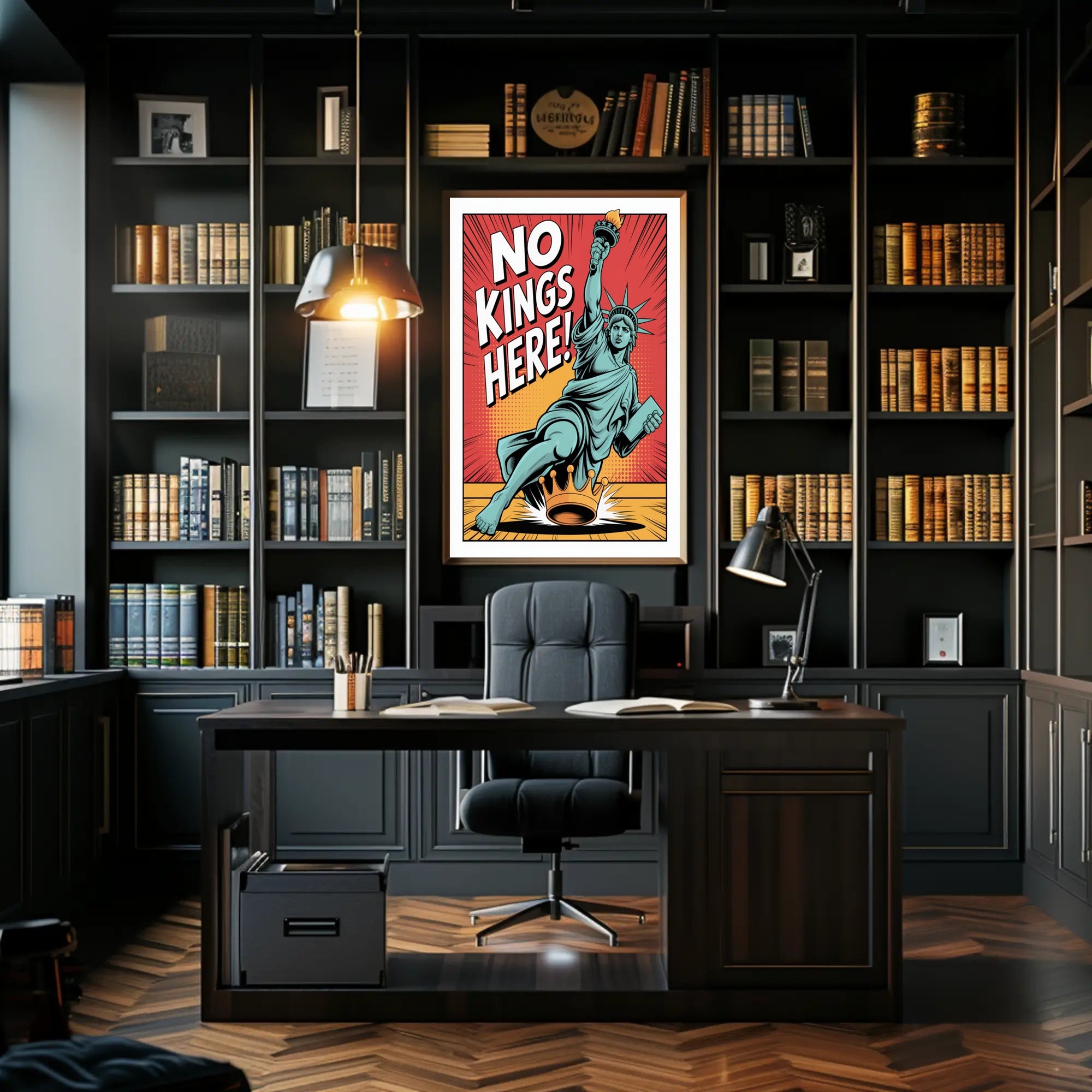 Lady Liberty Crushes Crown Political or Propaganda Poster