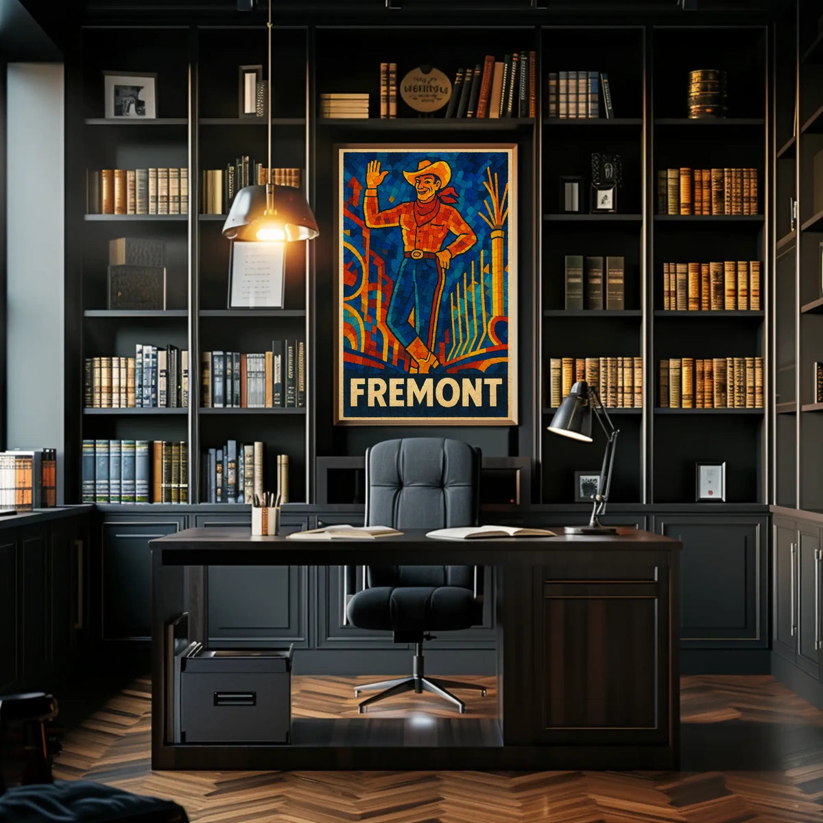 Fremont Mosaic Cowboy Poster
