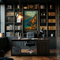Amalfi Coast Poster 18x24 Wall Art for Coastal Decor Home