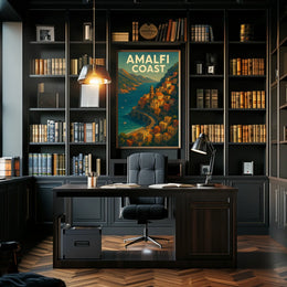 Amalfi Coast Poster 18x24 Wall Art for Coastal Decor Home