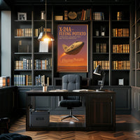 Flying Potato Experimental Aviation Humor Futuristic Sci-Fi Poster