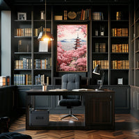 Serene Japanese Landscape with Blossoms Cultural Heritage Poster