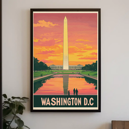 Washington D.C. Monument Sunset Poster