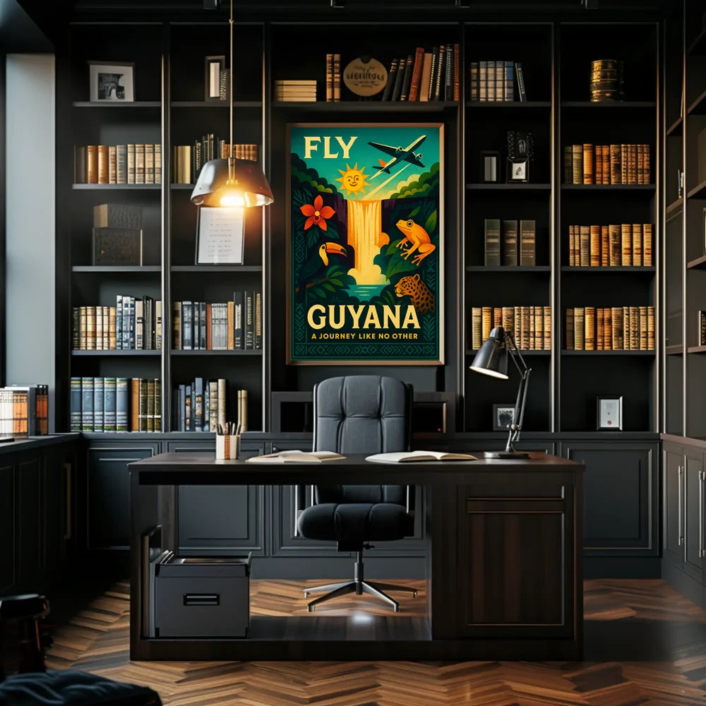 Vibrant Guyana Vintage Travel Adventure Poster PosterGoat
