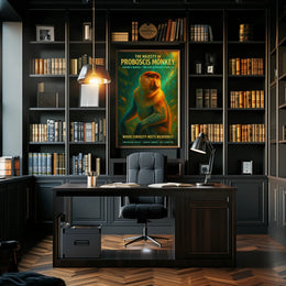 Proboscis Monkey Wonder: Educational Animal Art Poster