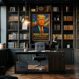 Trump Blaze Determination Expressionism Poster