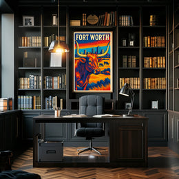 Fort Worth Vibrant Cityscape Poster