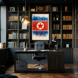 Abstract North Korean Flag Abstract Poster