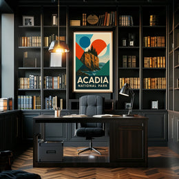 Acadia National Park Scenic Vintage Coastal Landscape Wanderlust Spirit Timeless Iconic Poster