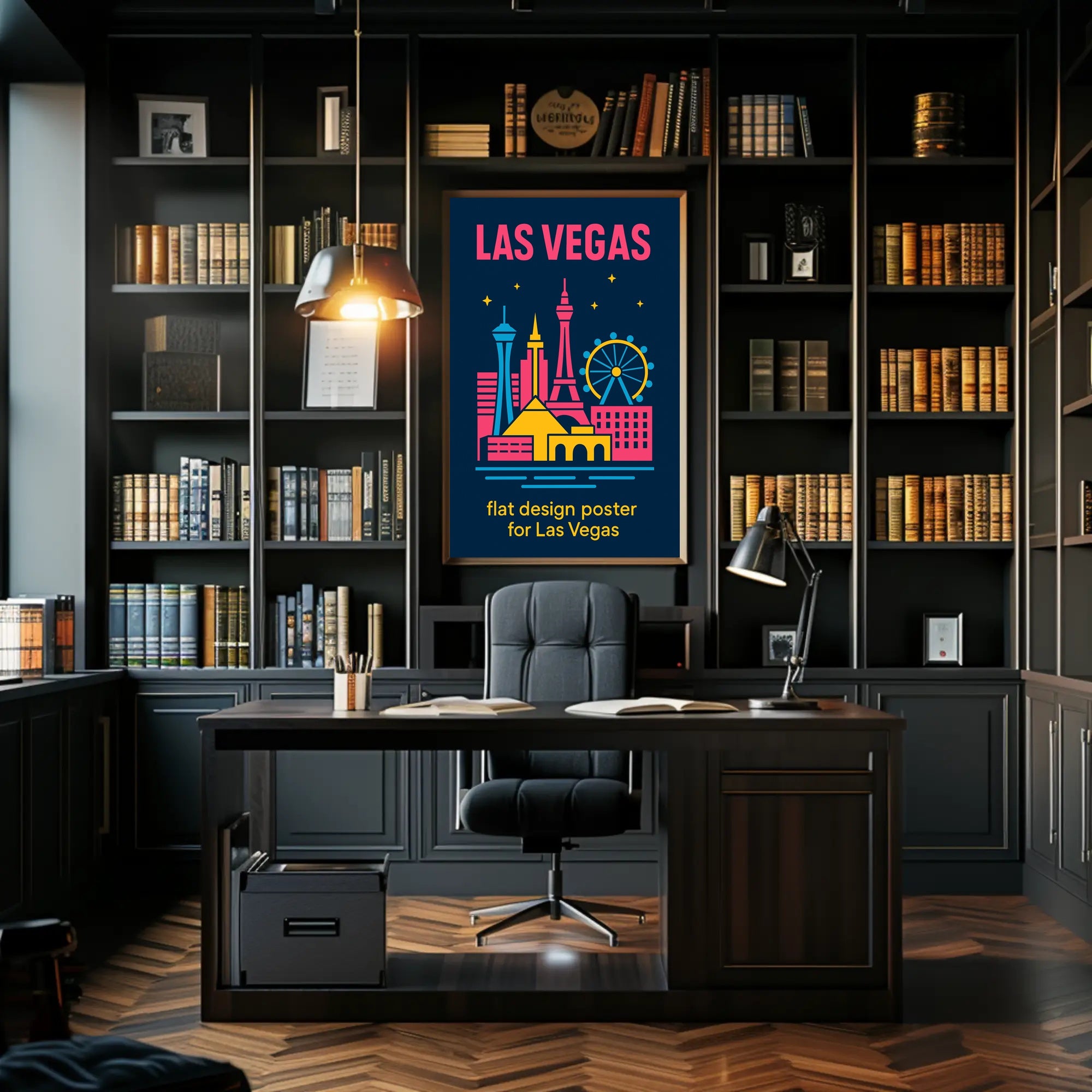 Las Vegas Iconic Landmarks Travel Poster