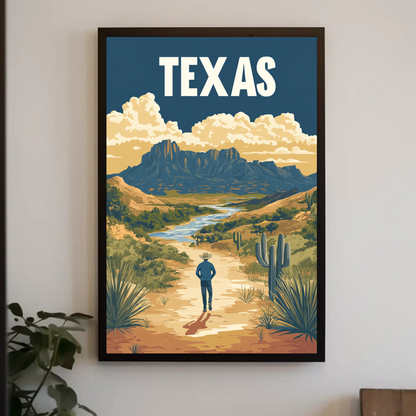 Texas Vintage Poster - Western Landscape