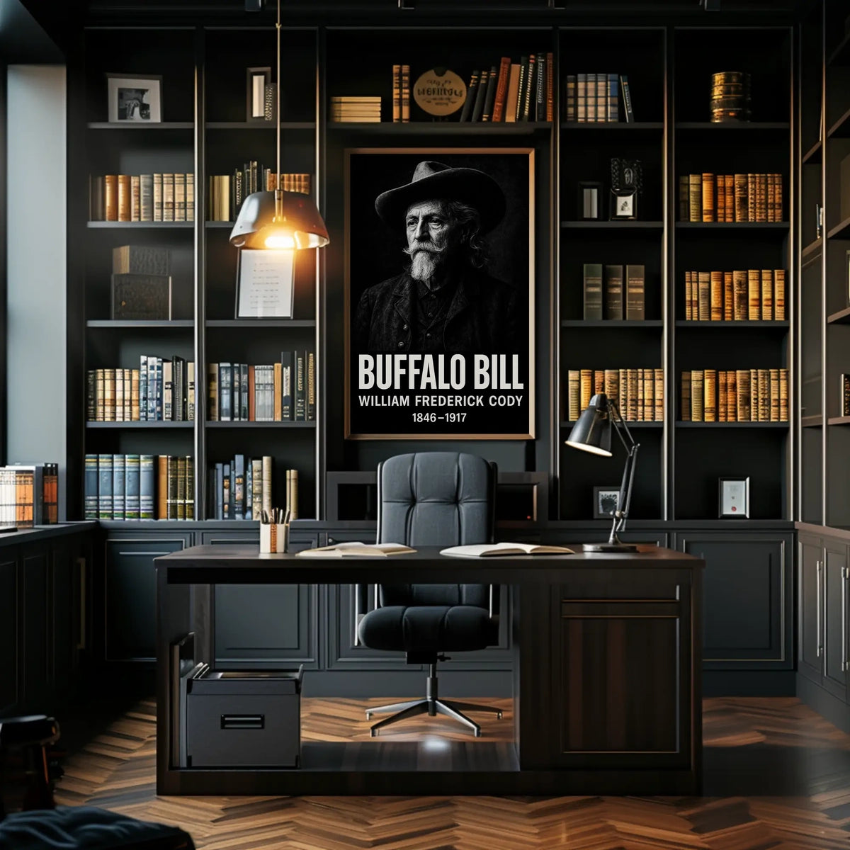 Buffalo Bill Monochrome Portrait for Cultural Heritage Poster