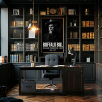 Buffalo Bill Monochrome Portrait for Cultural Heritage Poster