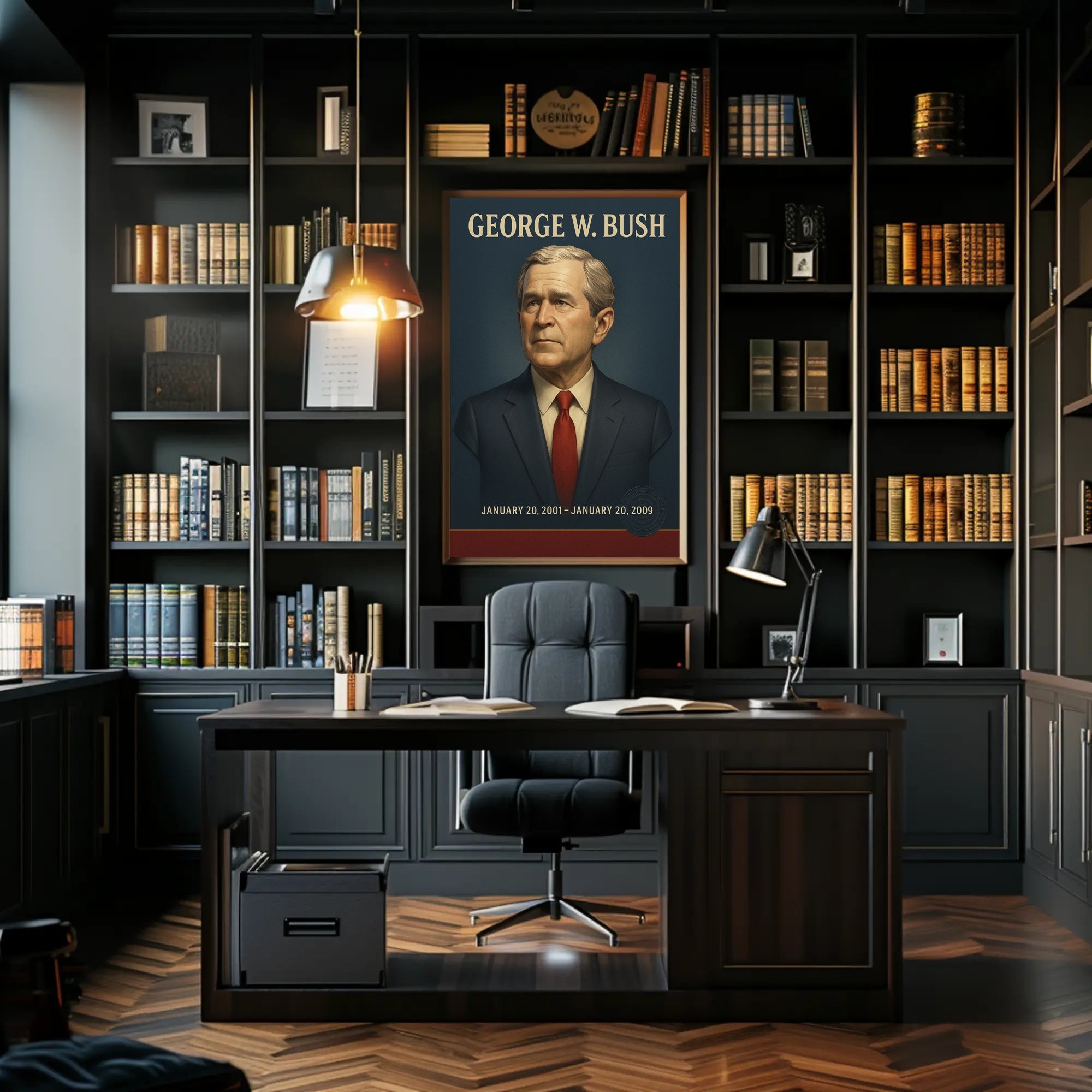 George W. Bush Presidential Portrait Historical or Presidential Poster PosterGoat