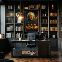 Albert Einstein Relativity Vintage Science Poster