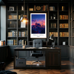 Prague Castle Twilight Enchantment Travel Poster