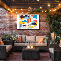 The poster features an abstract design with a modern artistic style. The core Travel Poster