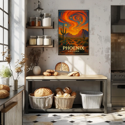 Phoenix Arizona Starry Desert Sky Travel Poster