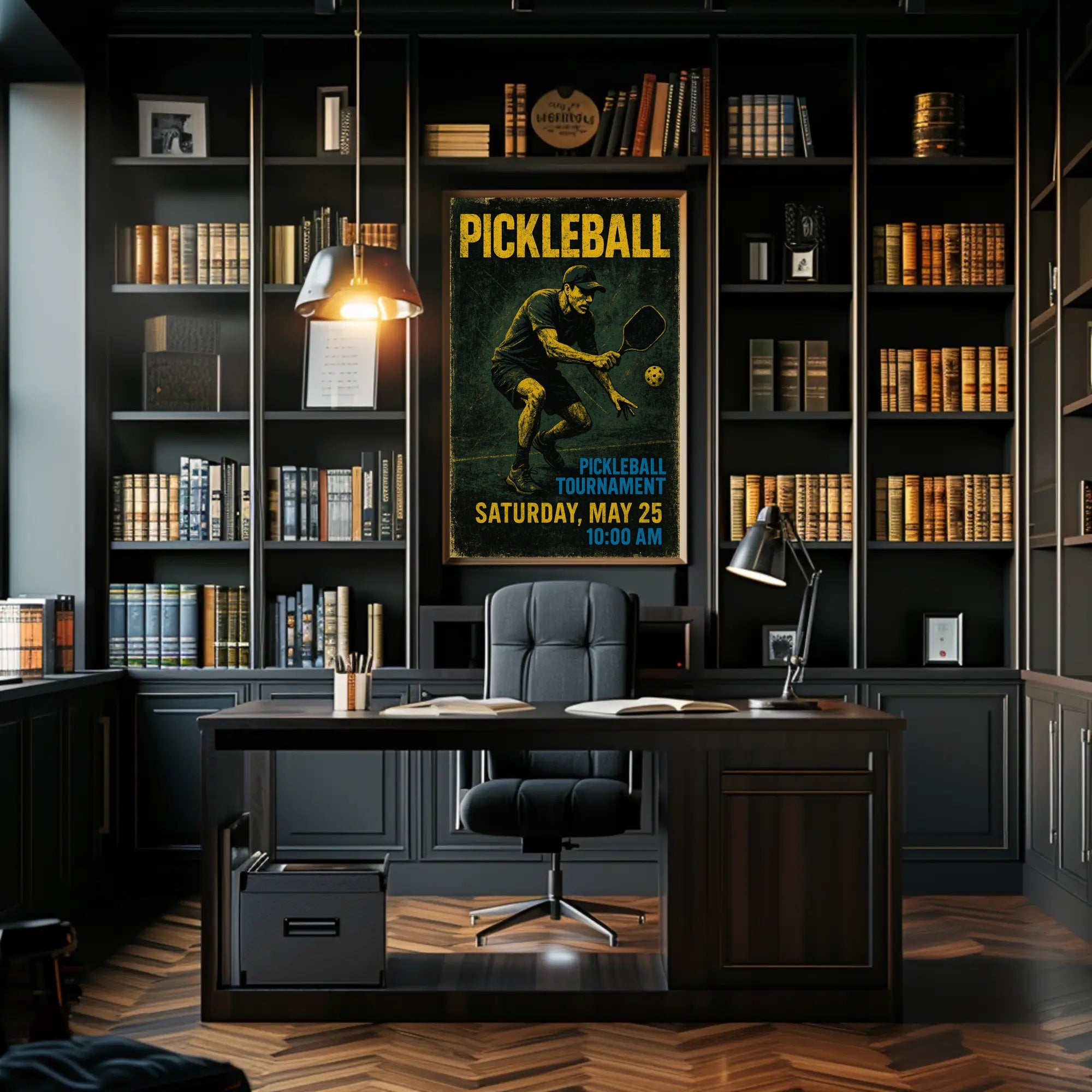 Pickleball Tournament Energy Sports Poster PosterGoat