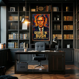 George W. Bush 43rd President of the United States Glitch Hop Art Poster
