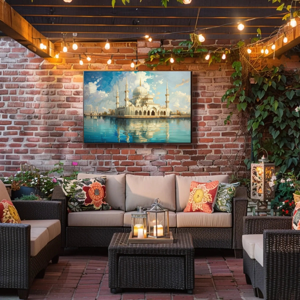 Majestic Mosque by the Water Poster