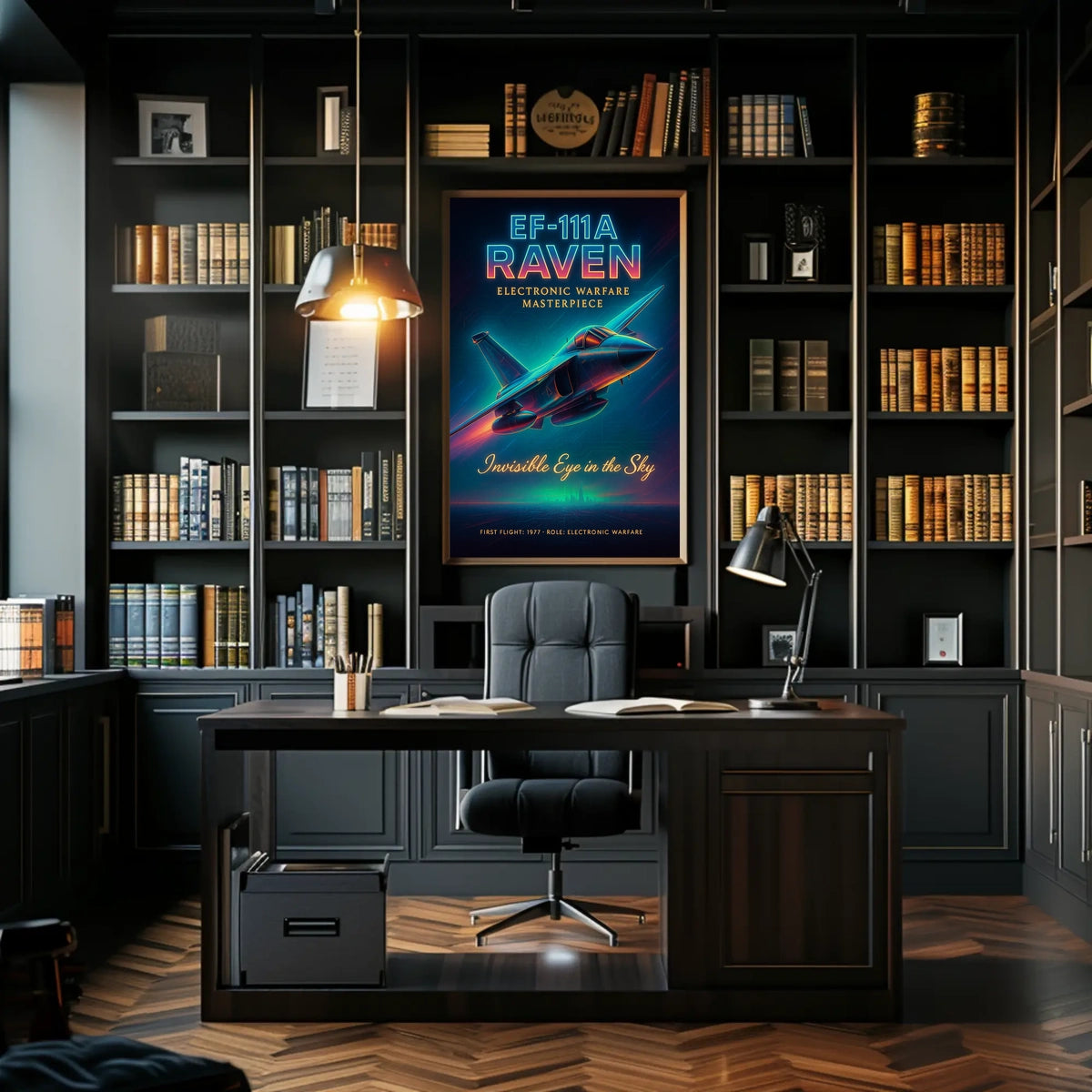 EF-111A Raven Retro-Futuristic Military Aviation Poster