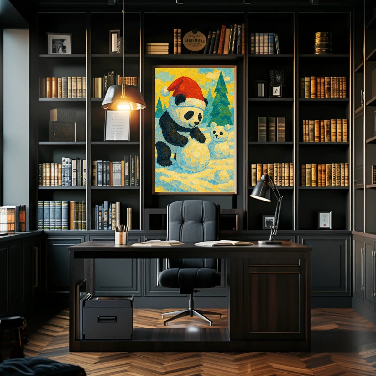 Festive Panda in Winter Wonderland Poster