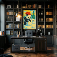 Festive Panda in Winter Wonderland Poster